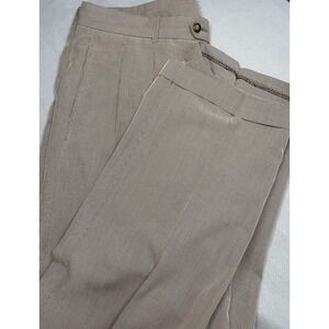 Chereskin Mens‎ Tan Micro Houndstooth Pleated Cuffed Dress Pants 36x28